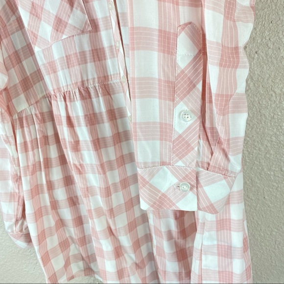 Torrid Pink Plaid Button Up Tunic Size 1 - Picture 4 of 11